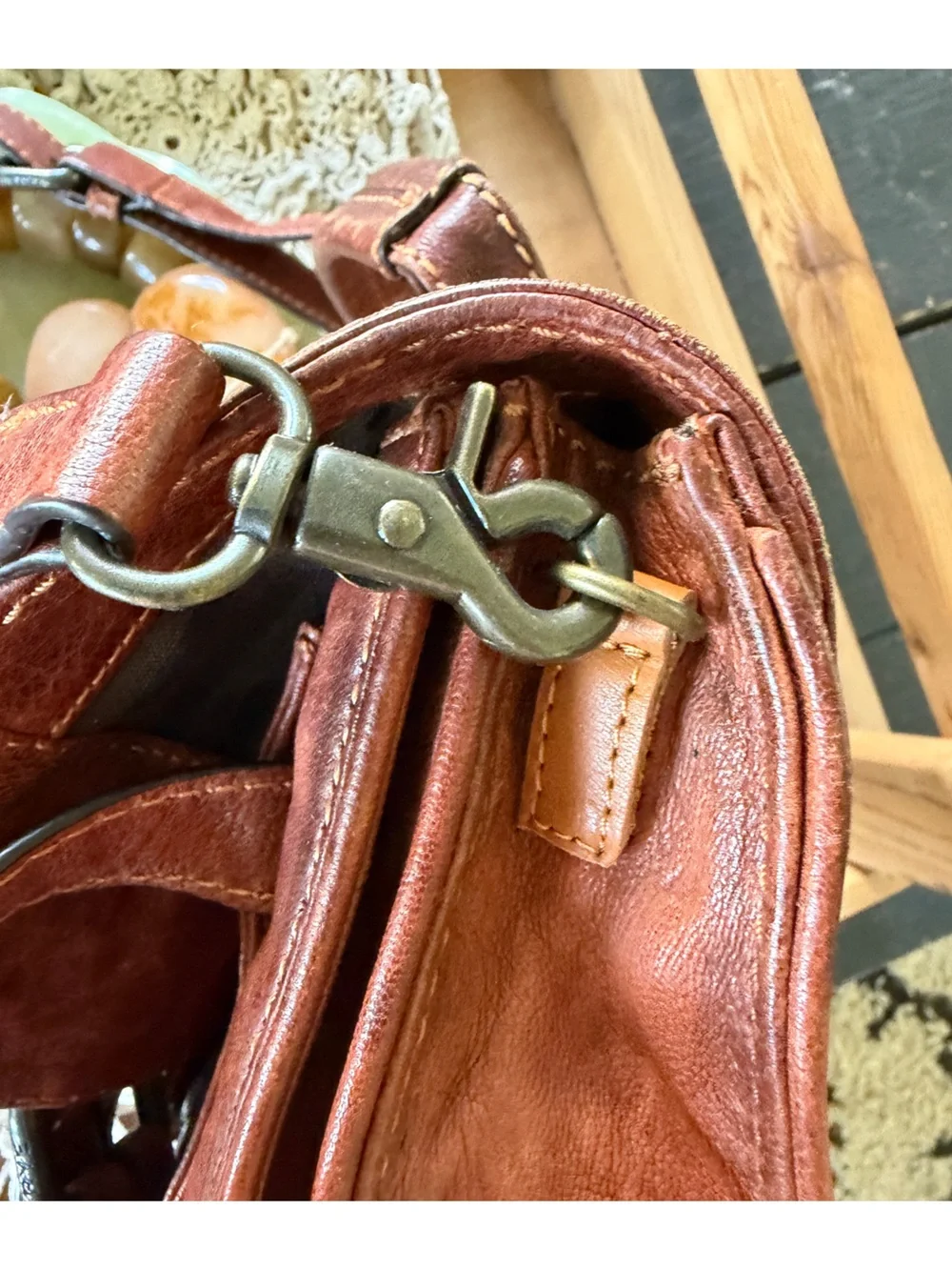 Frye Cameron Antique Cognac Pull Up Brown Leather Crossbody Satchel Bag Purse